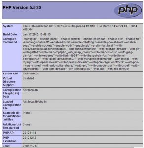 phpinfo