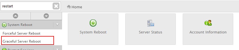 Reboot server within whm 3