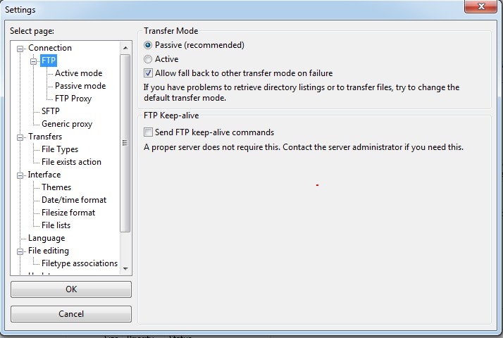 filezilla keeps disconnecting after passive mode