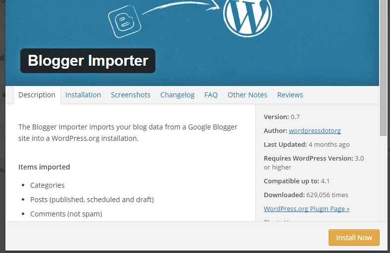 Blogger Import