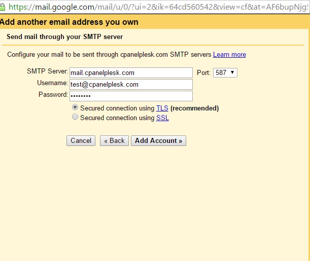 what is the smtp server for gmail for incoming