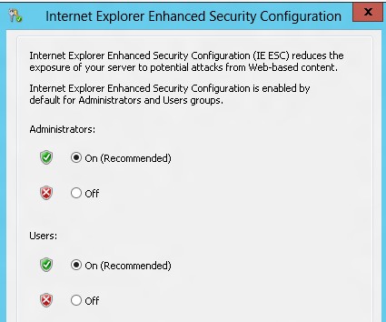 IE security configuration