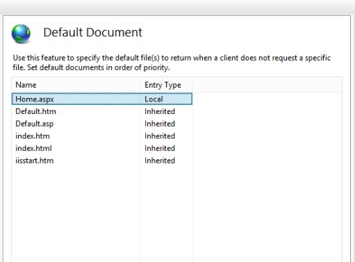 IIS default document 4
